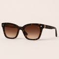 VEYMONT Rivoli squared cat-eye sunglasses in havana acetate with brown gradient lenses