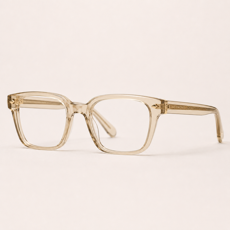 VEYMONT Aubry Square Glasses — Champagne
