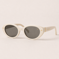 VEYMONT Cassis oval sunglasses in ivory acetate with olive-grey lenses