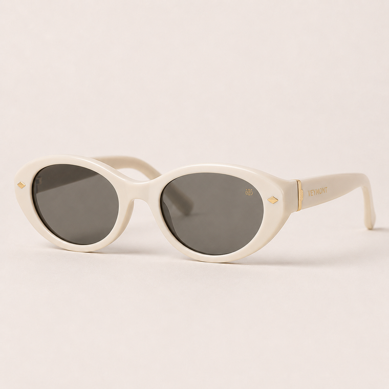 VEYMONT Cassis Oval Sunglasses — Ivory