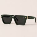 VEYMONT Sorrel square sunglasses in forest green acetate with gold hardware