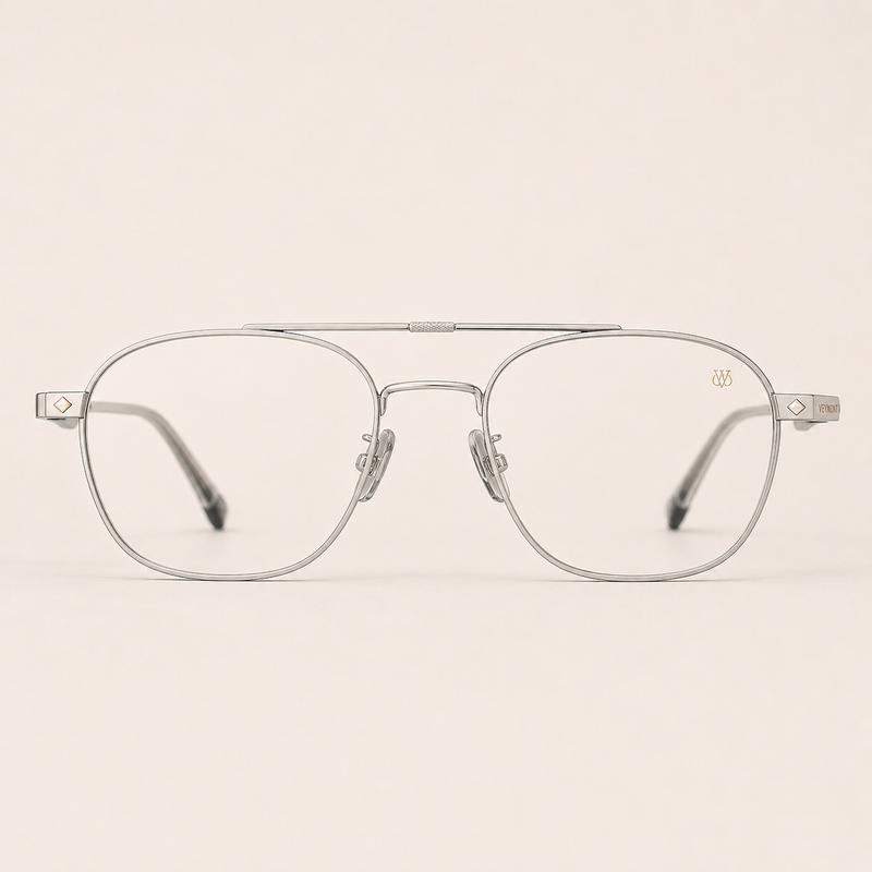 VEYMONT Fenwick Aviator Glasses — Silver