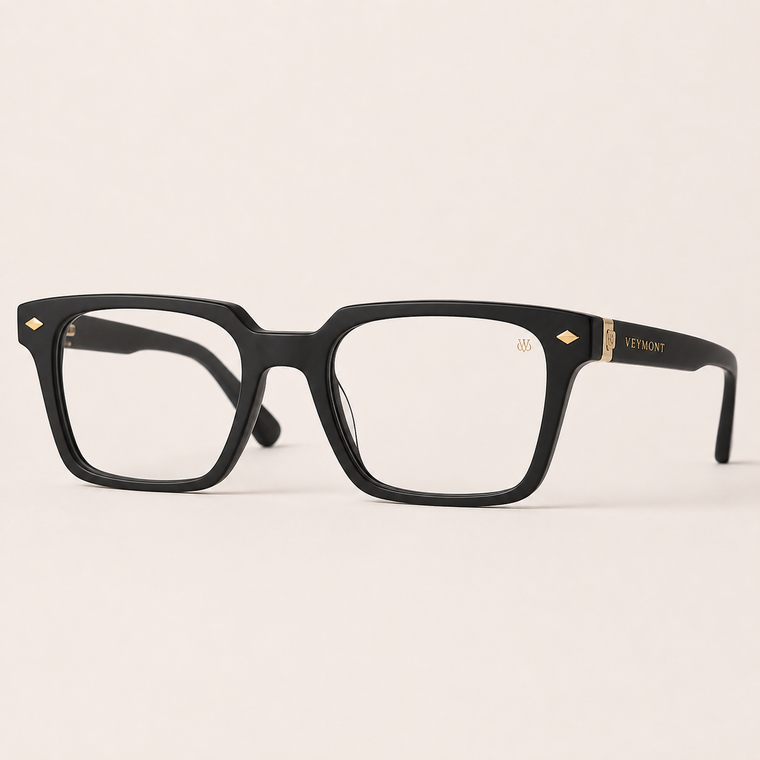 VEYMONT Halvard Square Glasses — Black
