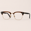 VEYMONT Kingsley browline optical frames in amber havana acetate with gold wire rim