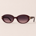 VEYMONT Lorette narrow oval sunglasses in burgundy acetate with plum gradient lenses
