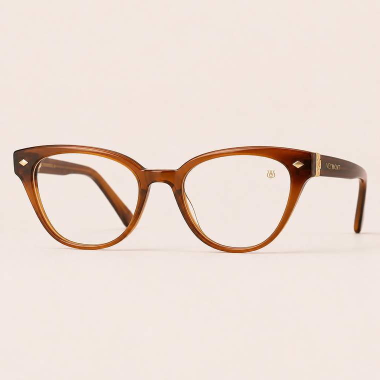 VEYMONT Marlowe Cat-Eye Glasses — Brown